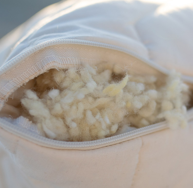 Almohada lana merino natural de lujo Sivana